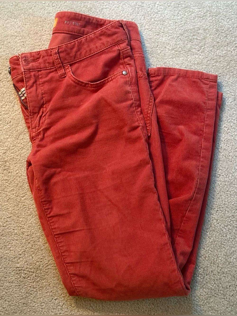 PILCRO Stet Rust Red Corduroy Pants 28